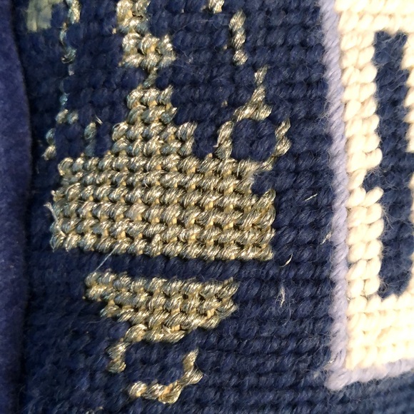 VTG Happy Hanukkah Needlepoint Throw Pillow - Picture 6 of 8